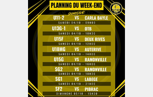 PLANNING DU WEEK-END (4-5 Octobre 25)