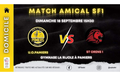 MATCH AMICAL (Seniors Filles 1): UOP / SAINT ORENS 
