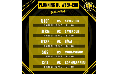 PLANNING DU WEEK-END (20-21 septembre 25)